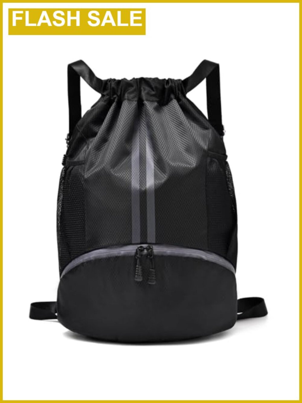 LOKAPEGY Nylon Drawstring Gym Bag Waterproof Backpack Swim Soccer Basketball